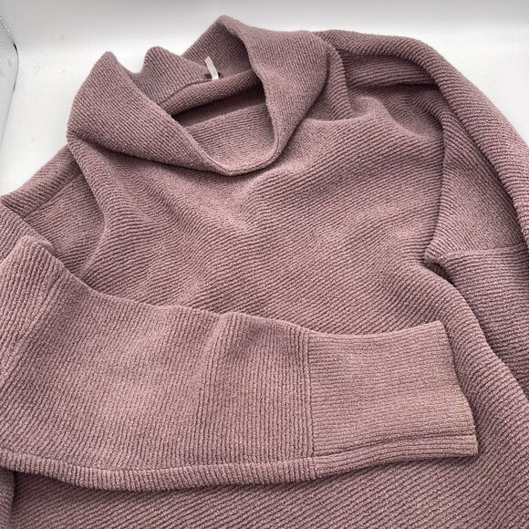 Free People Large Ottoman Slouchy Ribbed Mock Neck Sweater Tunic In Nutmeg X - Picture 7 of 10